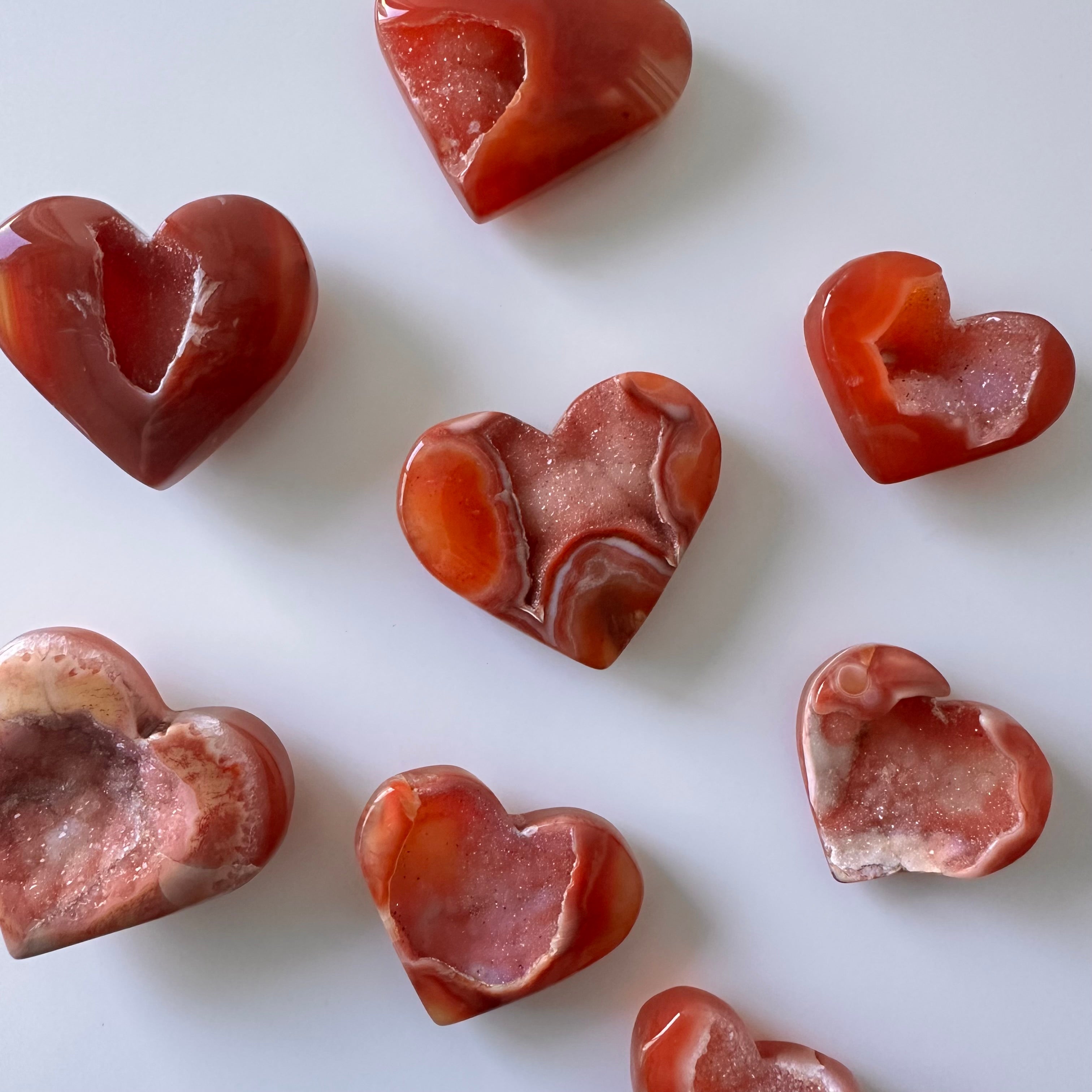 Druzy Carnelian Hearts- YOU PICK