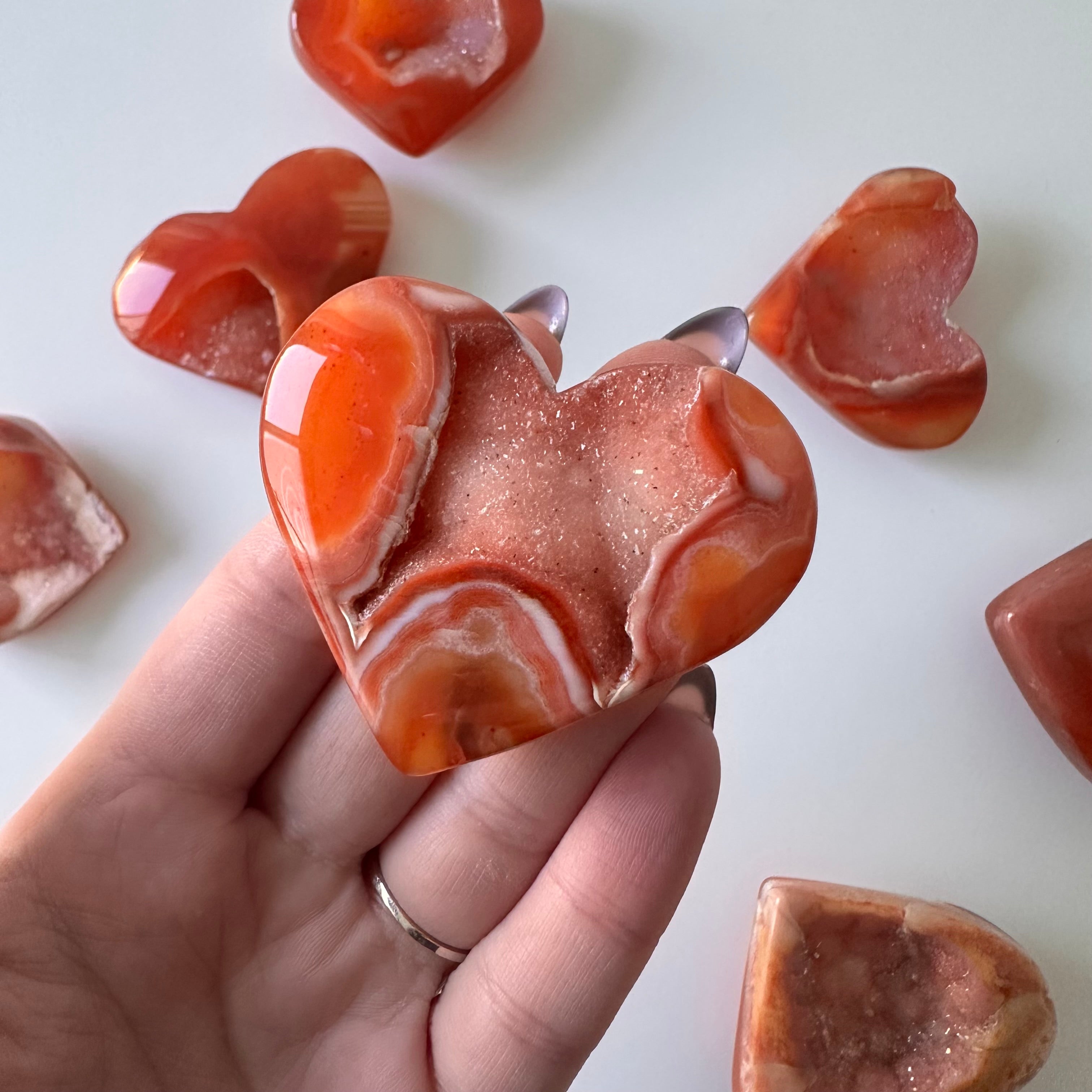 Druzy Carnelian Hearts- YOU PICK