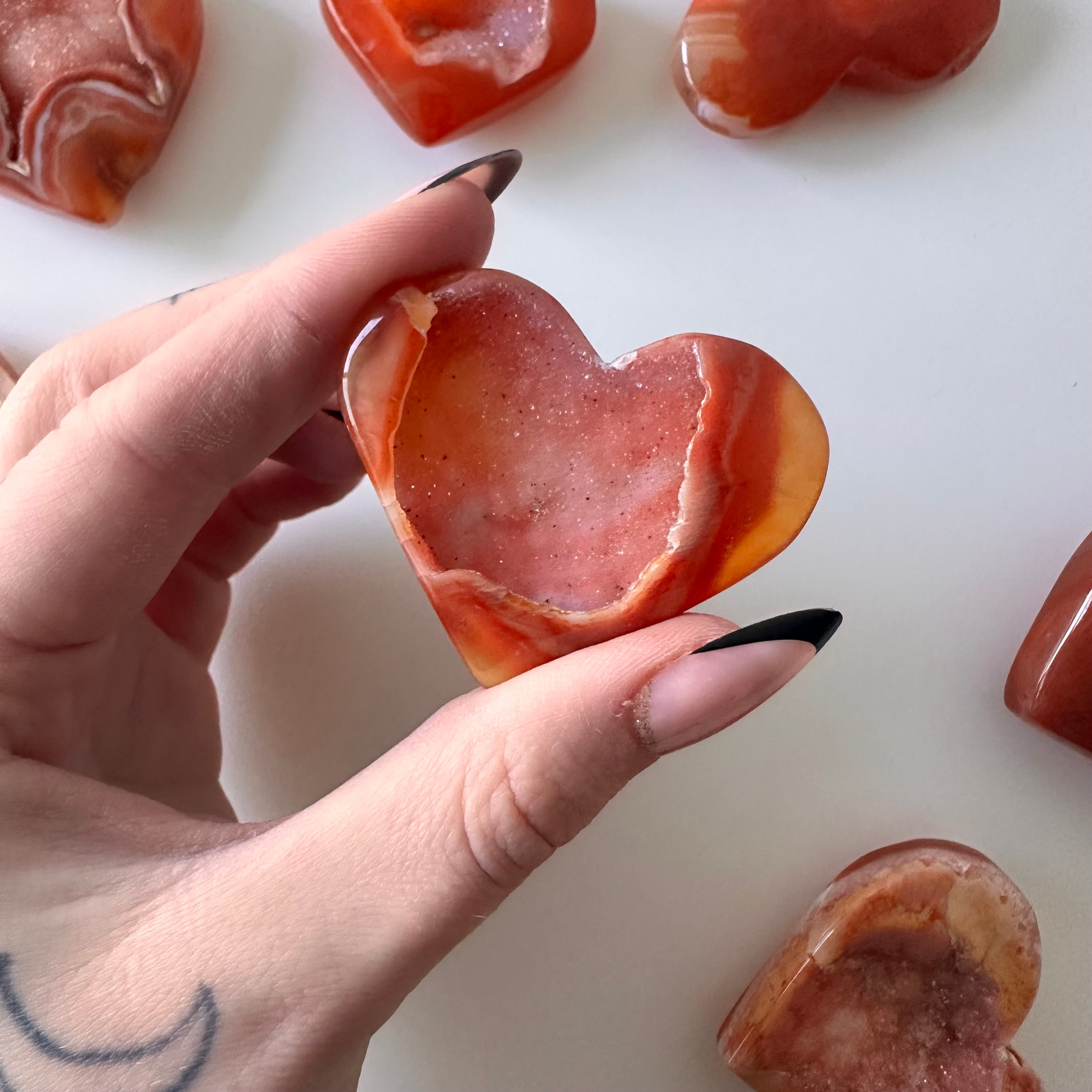 Druzy Carnelian Hearts- YOU PICK