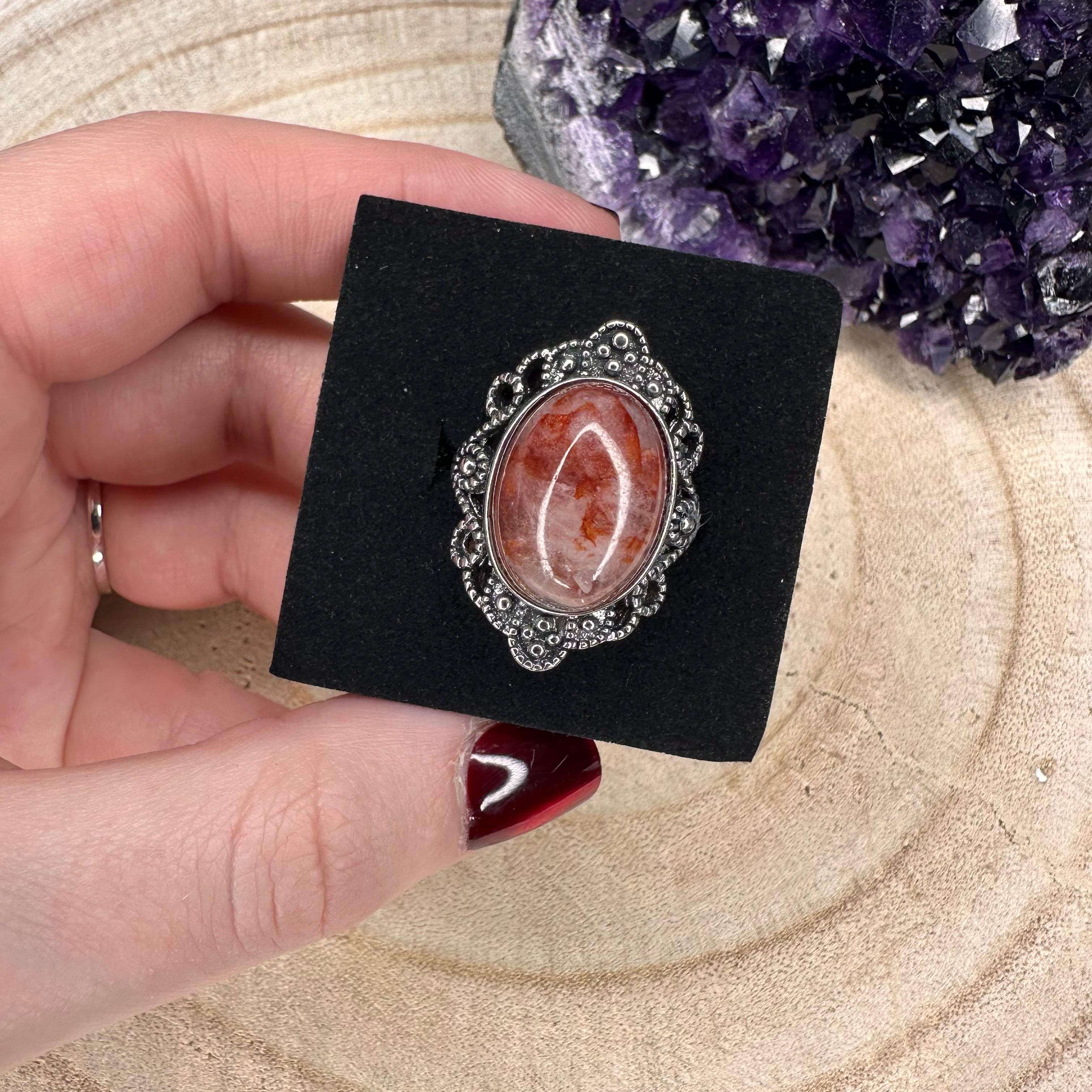 Fire Quartz Ring - Adjustable