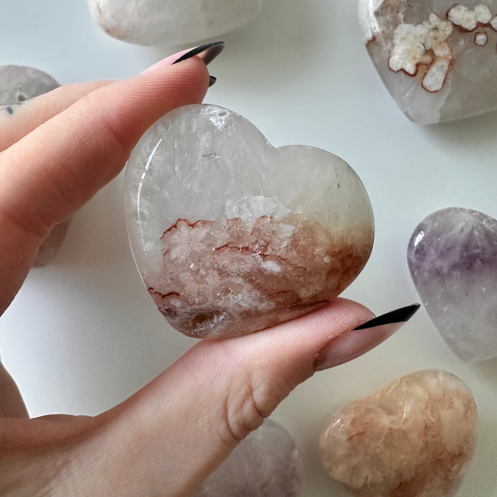 Flower Agate Hearts- YOU PICK
