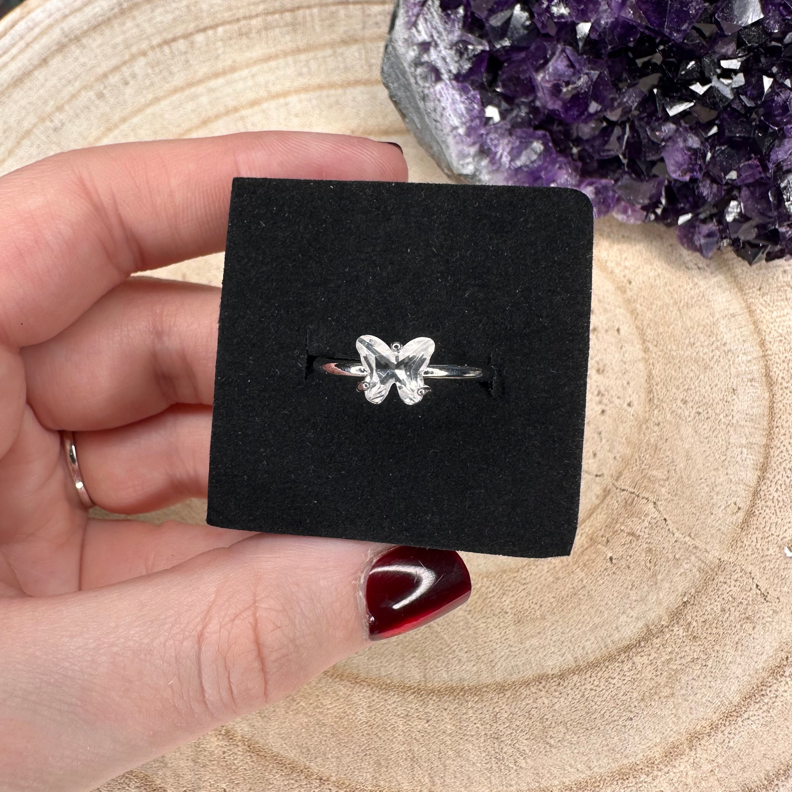 Clear Quartz Butterfly - Adjustable