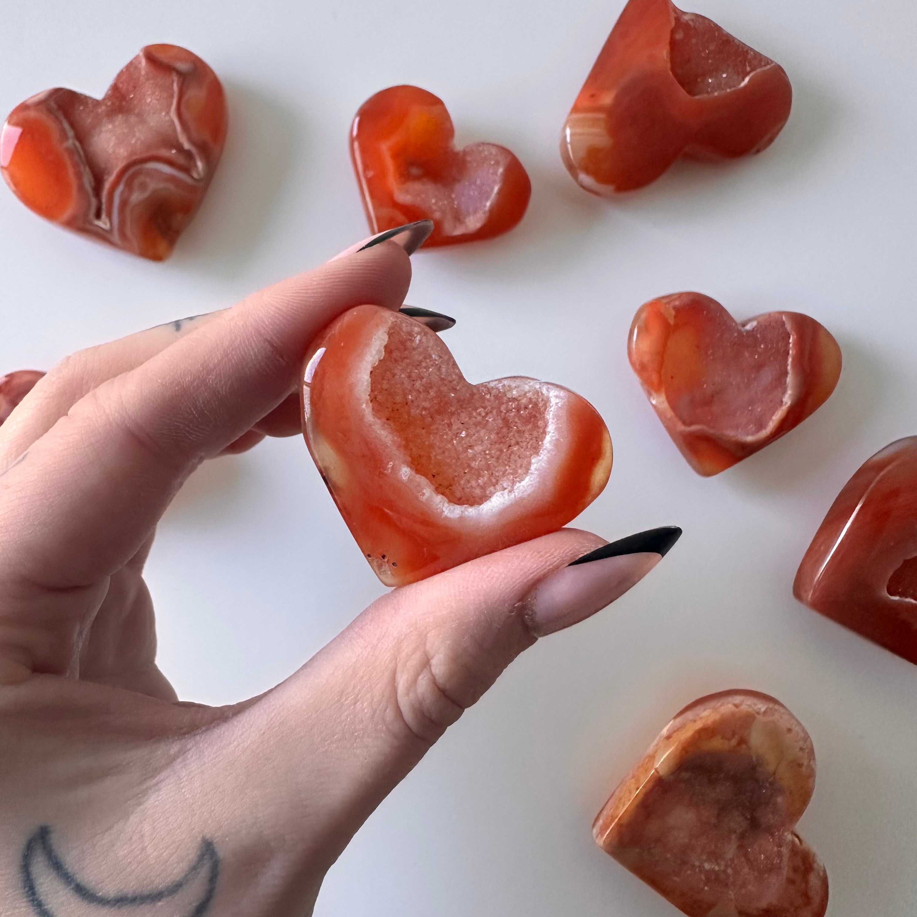 Druzy Carnelian Hearts- YOU PICK