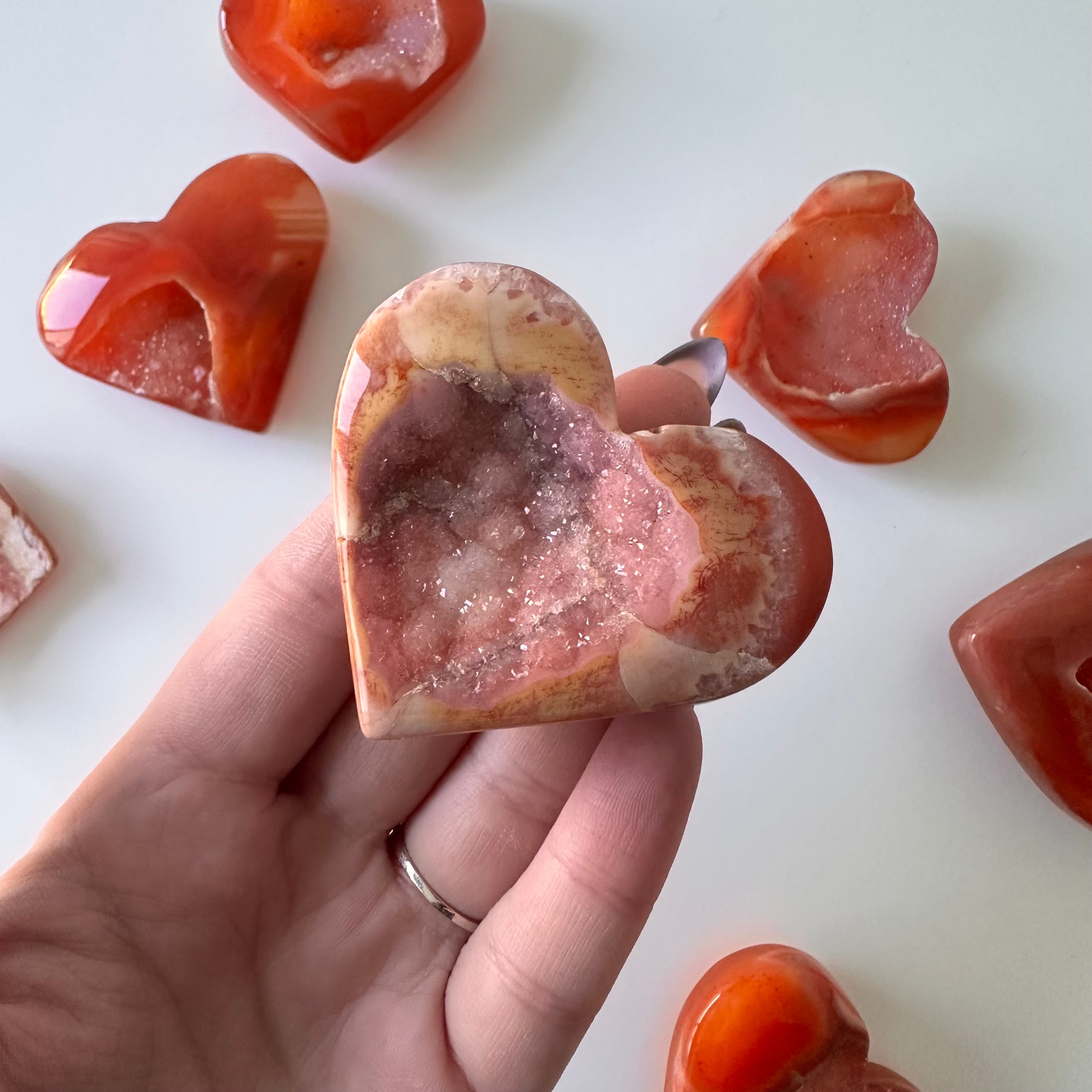 Druzy Carnelian Hearts- YOU PICK