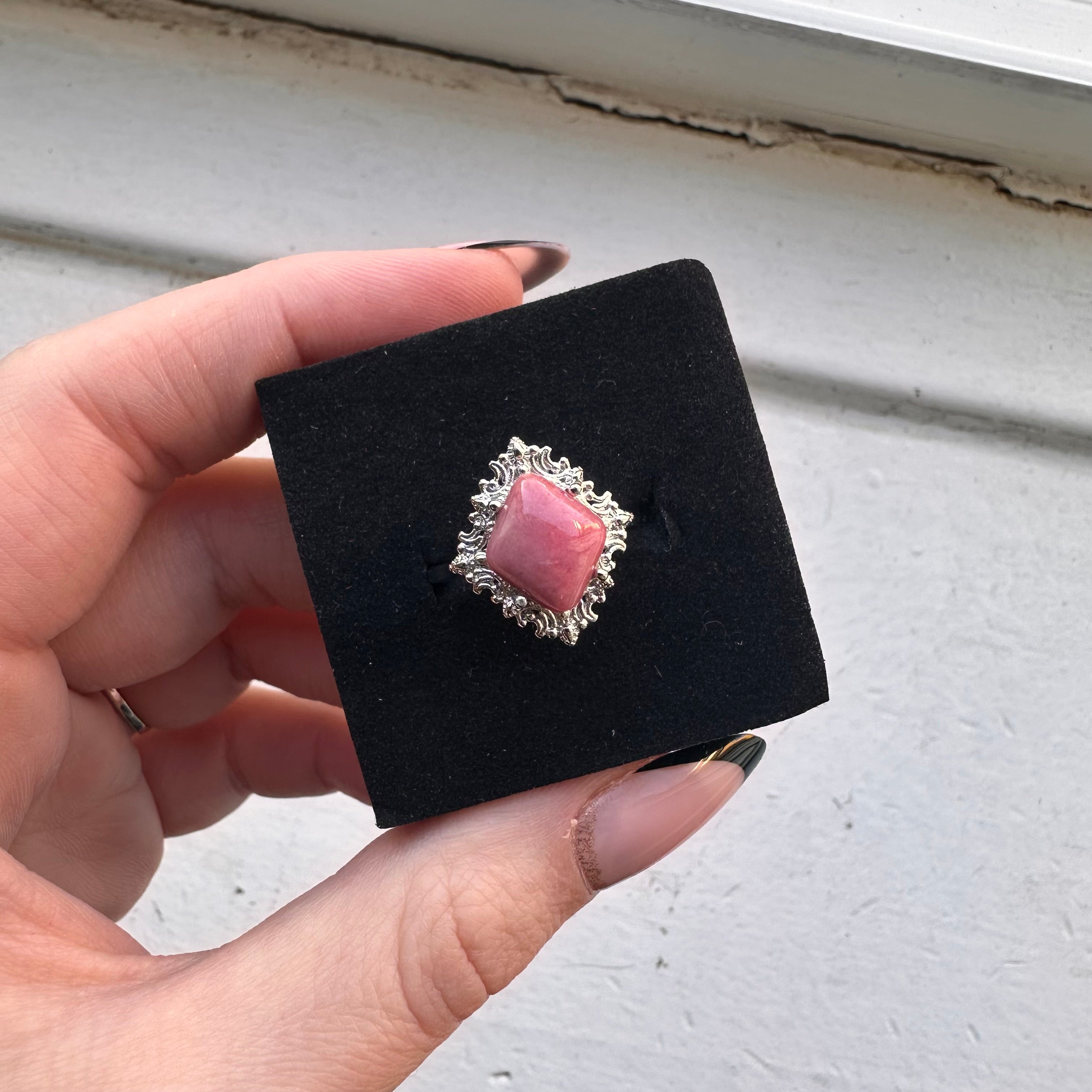 Vintage Rhodonite Ring - Adjustable