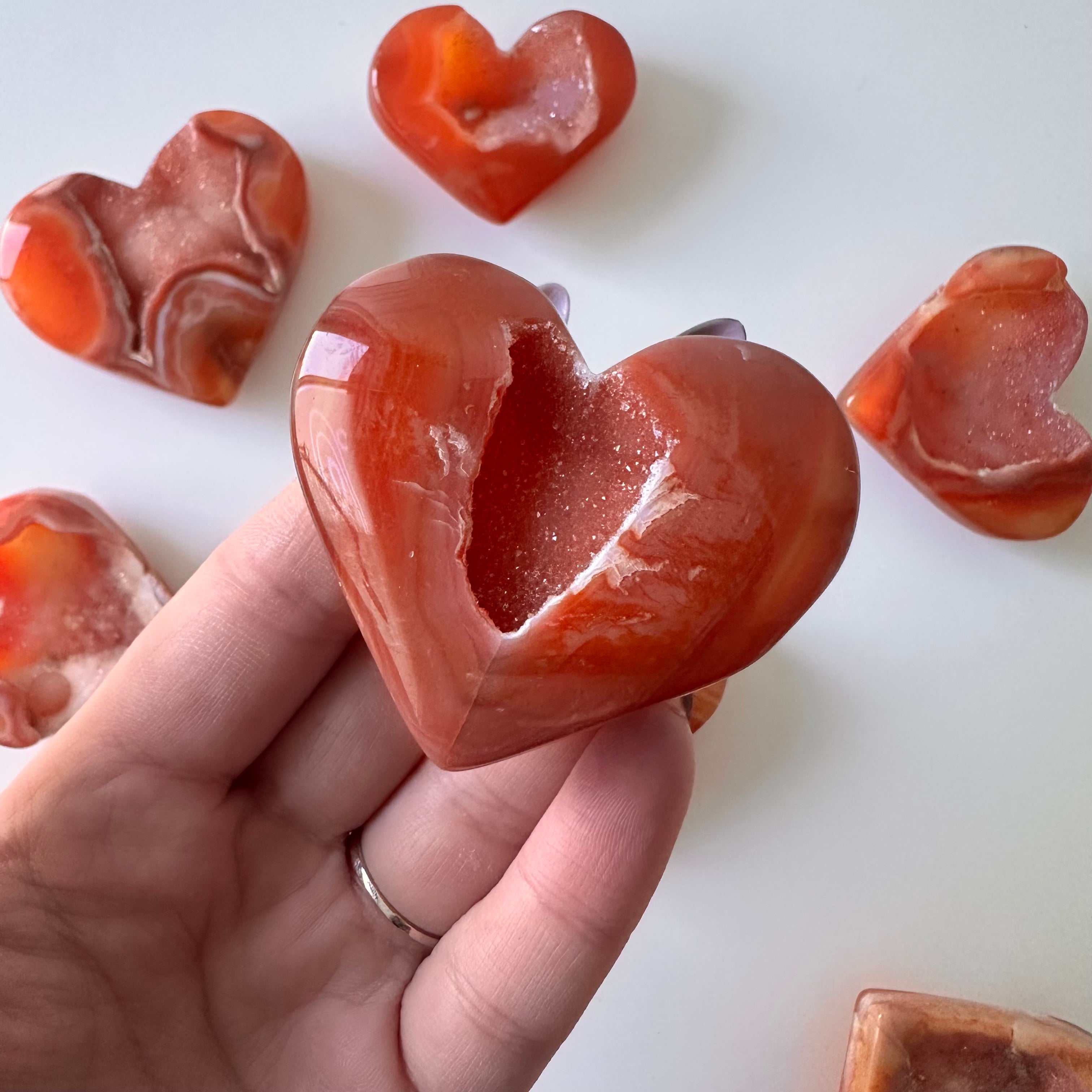Druzy Carnelian Hearts- YOU PICK
