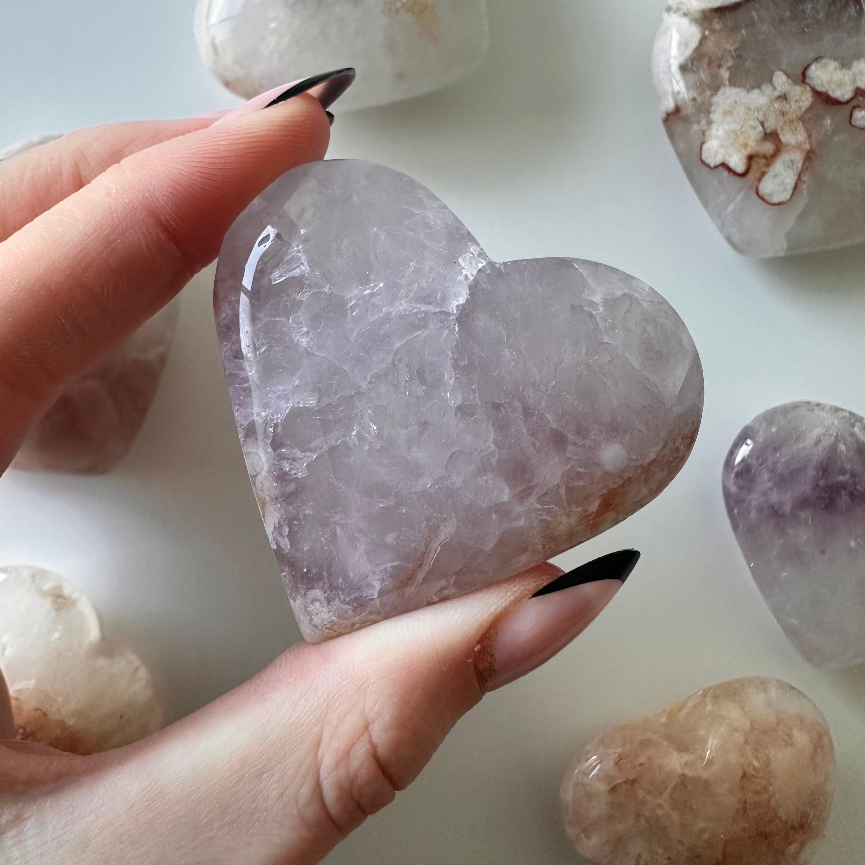 Flower Agate Hearts- YOU PICK