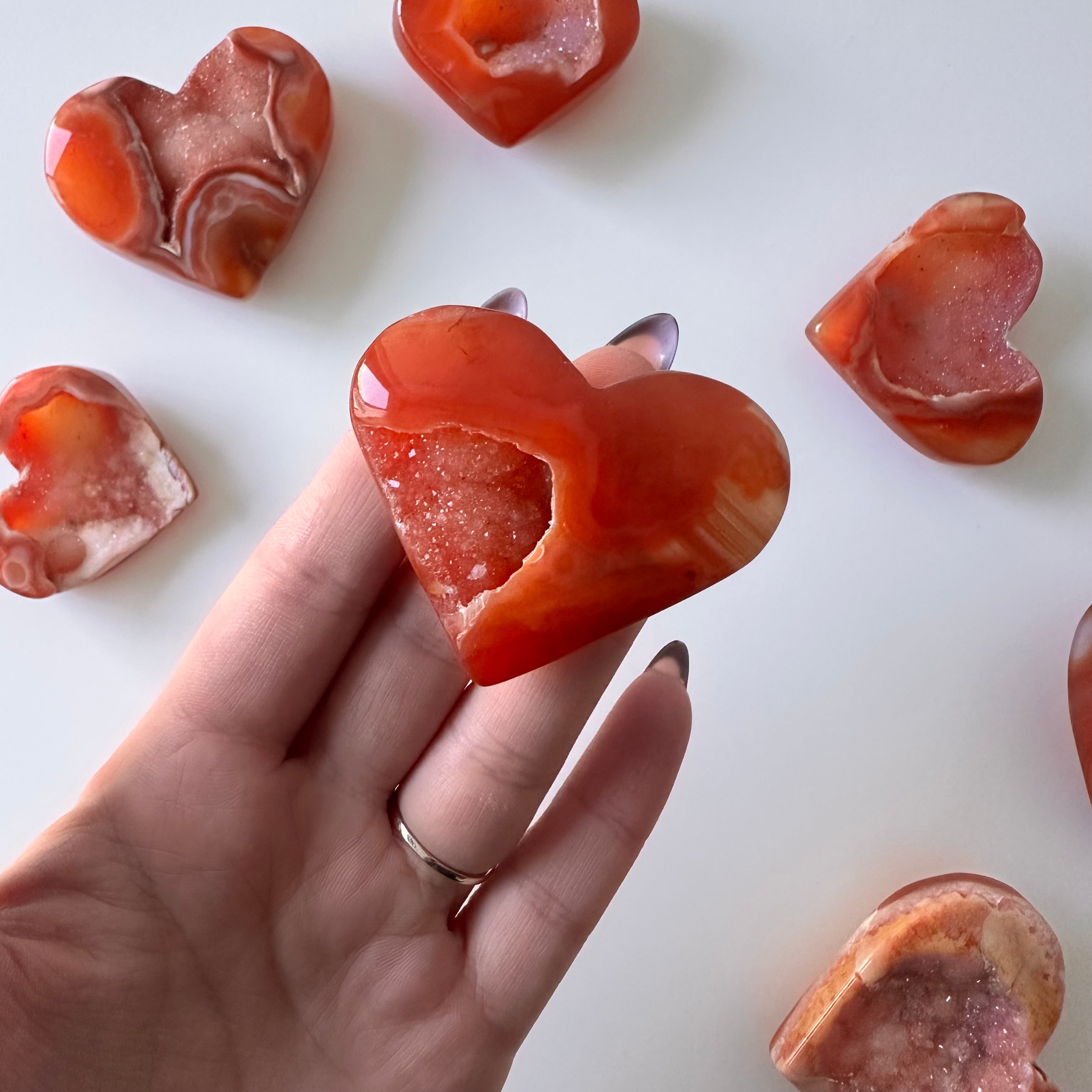Druzy Carnelian Hearts- YOU PICK