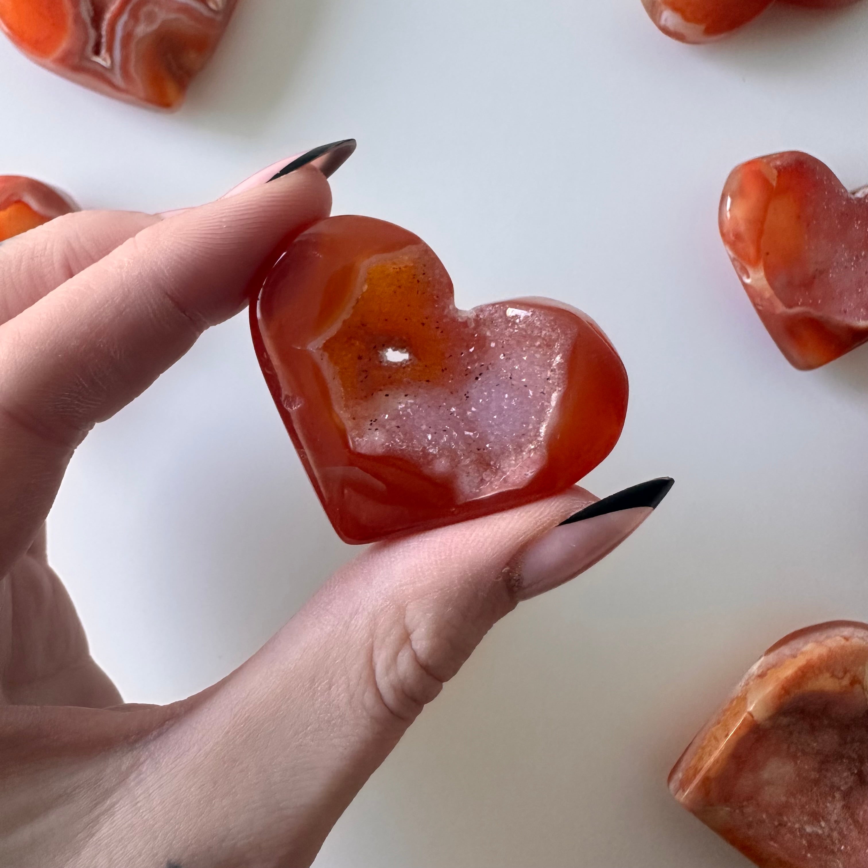 Druzy Carnelian Hearts- YOU PICK