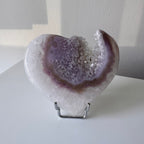 Pink Jelly Agate Hearts with stand - YOU PICK