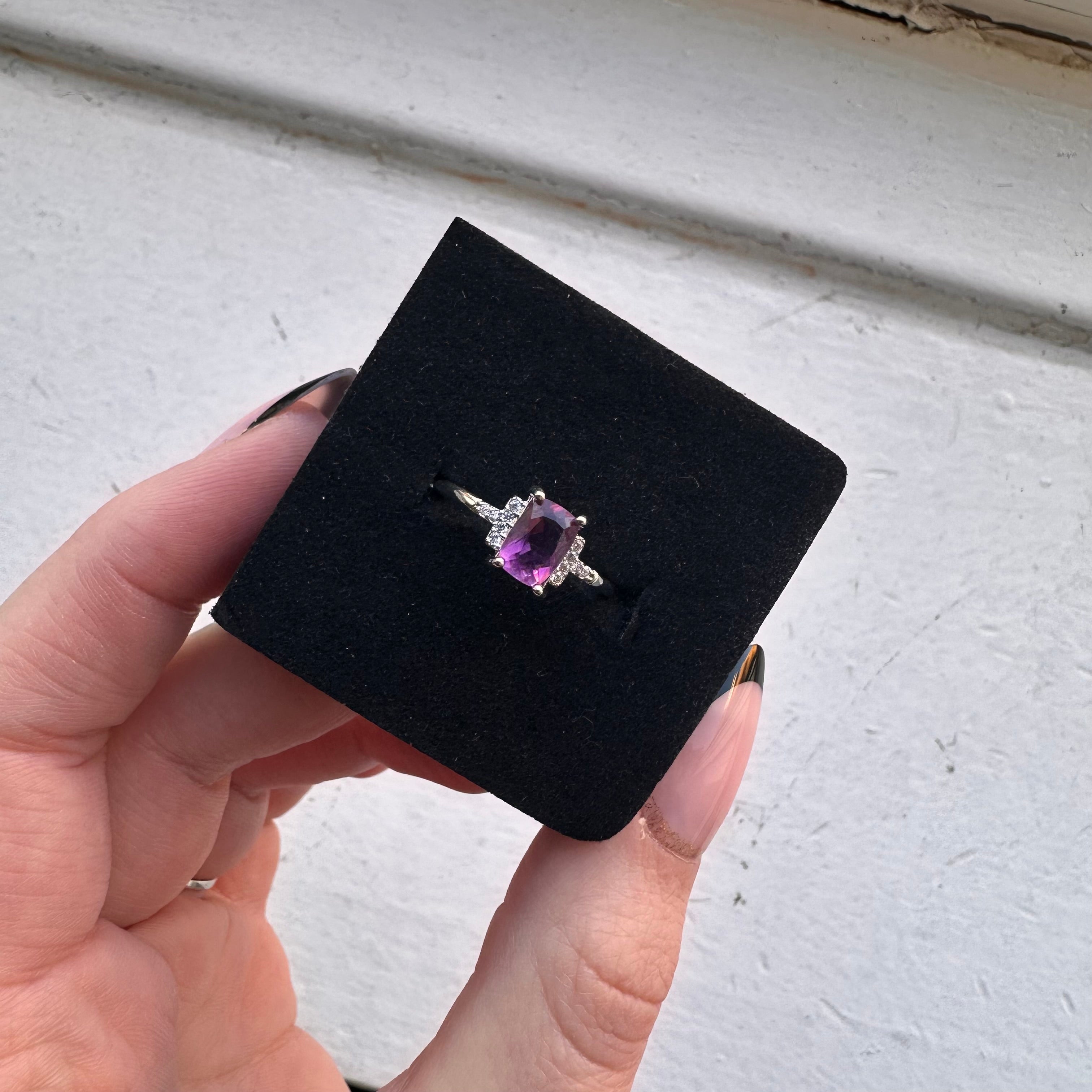 Purple Fluorite Ring - Adjustable