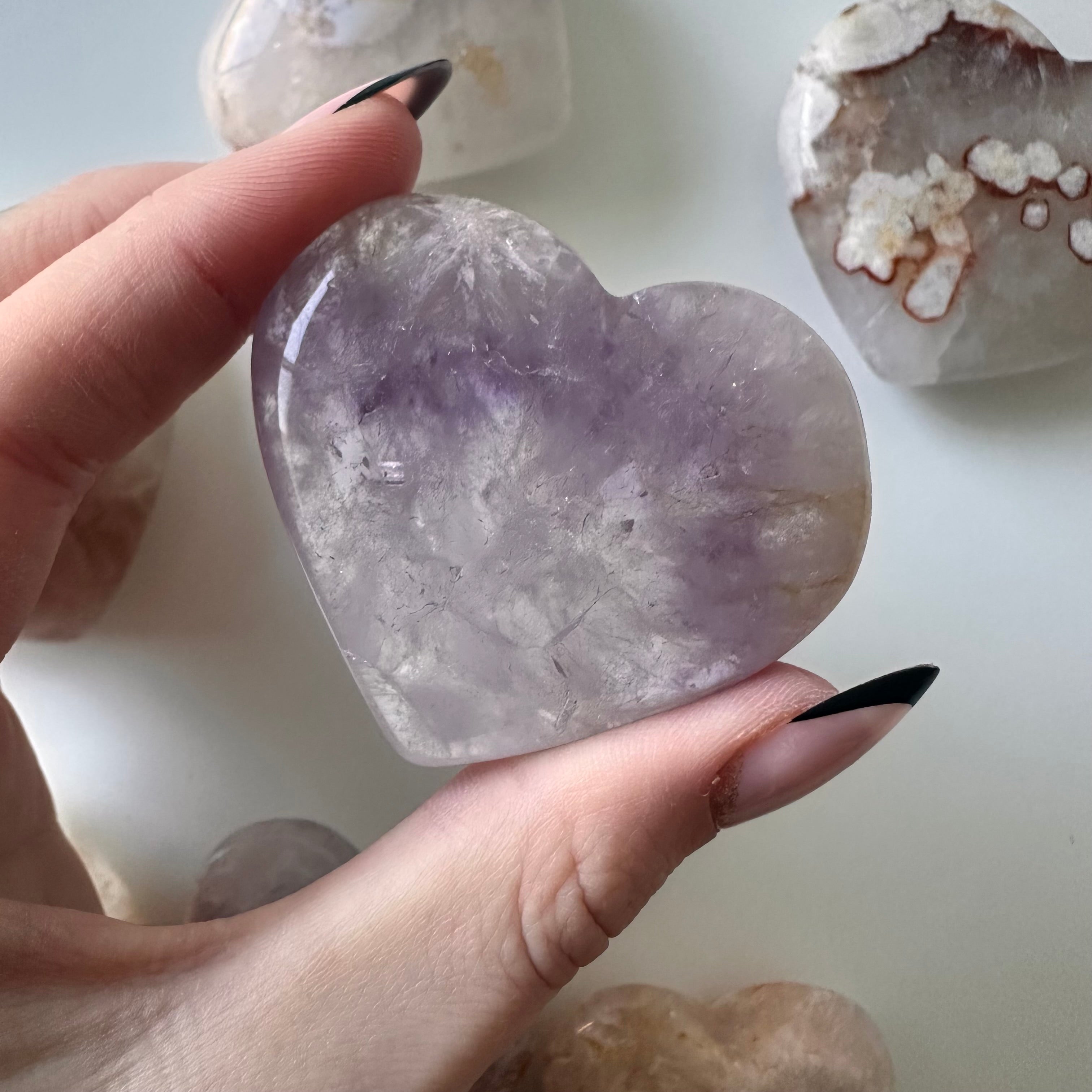 Flower Agate Hearts- YOU PICK