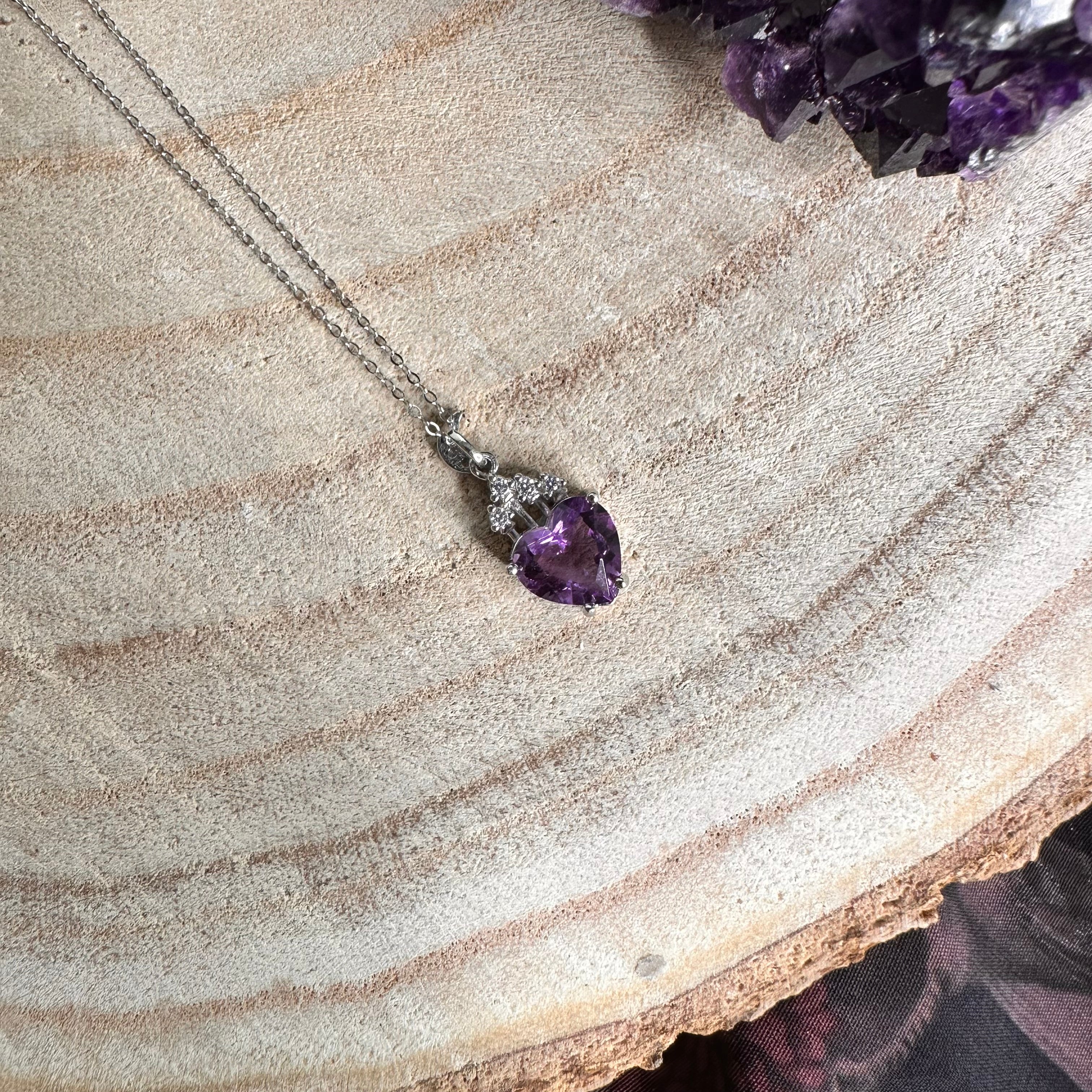 Amethyst Heart Necklace